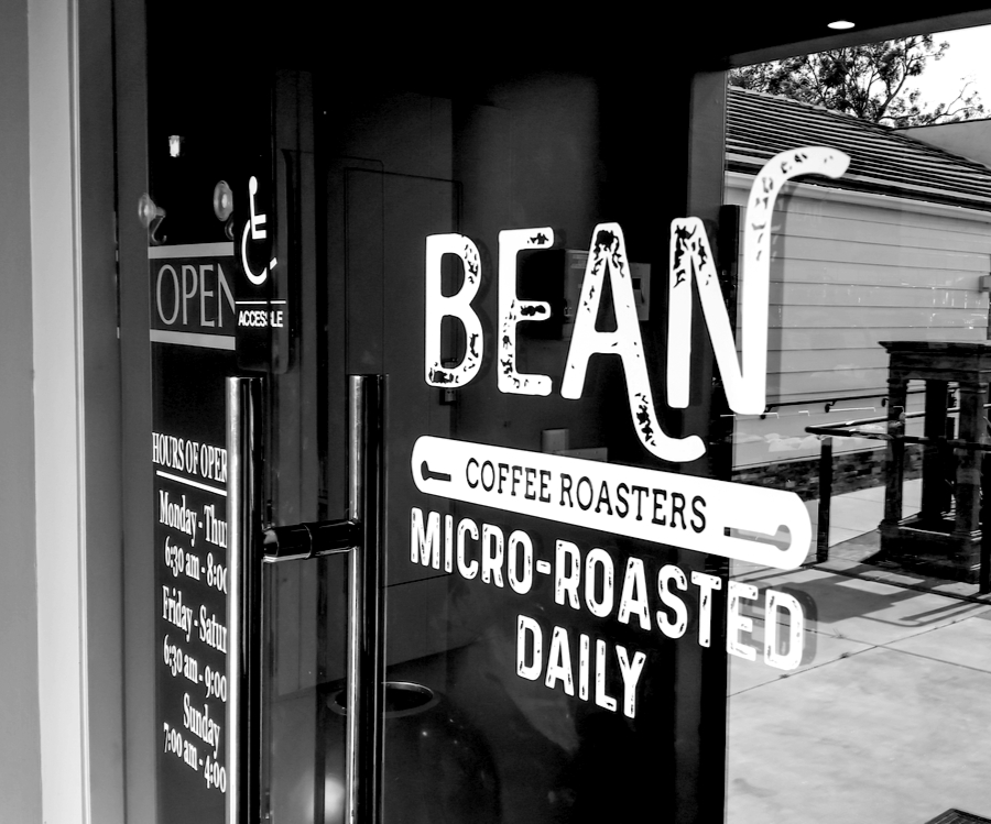 Bean coffee roasters window decal