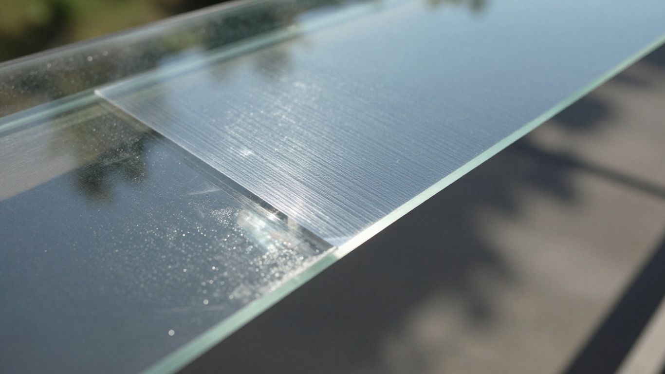 A close-up view of clear protective film on a windshield