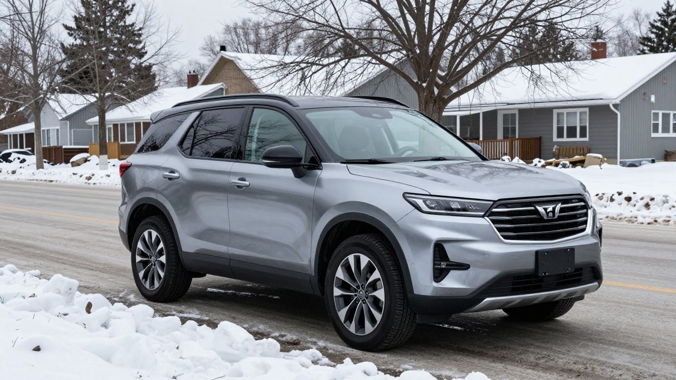 Wrapped vehicle on a Canadian winter street